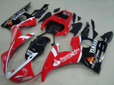 Carenados Moto Yamaha YZF R6 2003-2004 - Rojo Blanco Negro Brillante Santander Motul Asequibles
