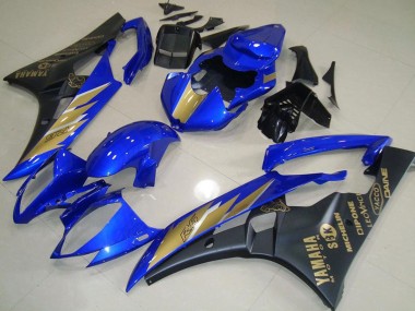 Carenados Moto Yamaha YZF R6 2006-2007 - Azul Oro Negro Mate Asequibles