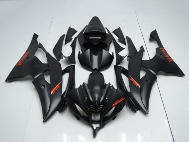 Carenados Moto Yamaha YZF R6 2008-2016 - Negro Mate Rojo Calcomanías Asequibles