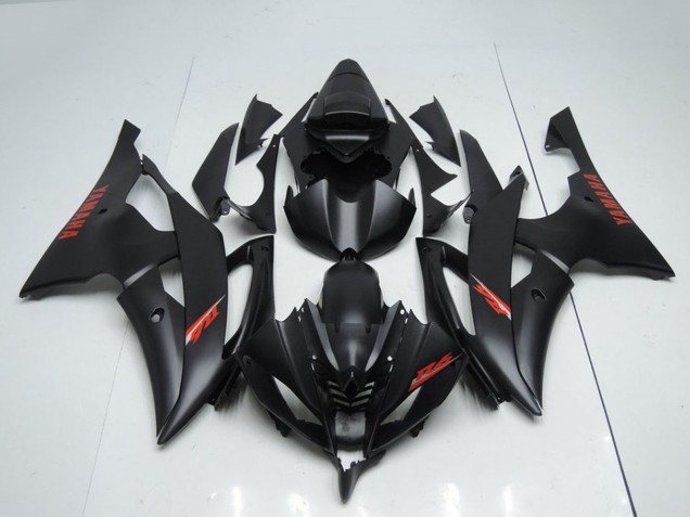 Carenados Moto Yamaha YZF R6 2008-2016 - Negro Mate Rojo Calcomanías Asequibles