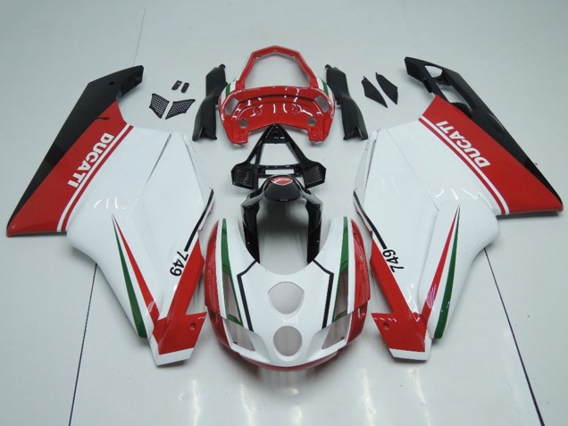 Carenados Moto Ducati 749 2003-2004 - Blanco Rojo Verde Negro Brillante Asequibles