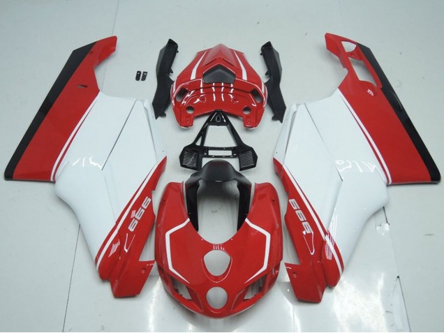 Carenados Moto Ducati 999 2005-2006 - Blanco Rojo Negro Brillante Asequibles