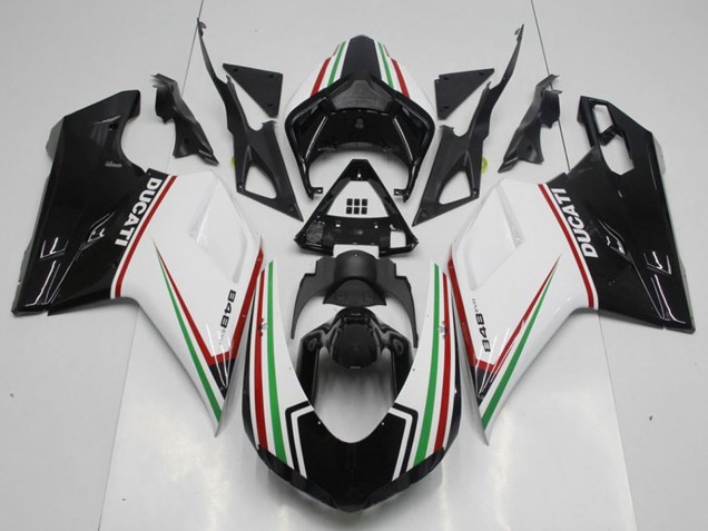 Kits Carenado Moto Ducati 848 2007-2014 - Blanco Rojo Verde Negro Brillante Asequibles