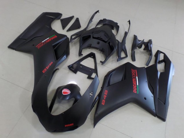 Carenados Moto Ducati 848 2007-2014 - Negro Mate Rojo Asequibles