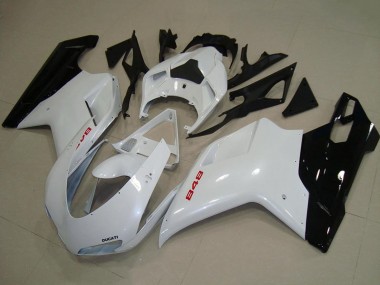 Carenados Moto Ducati 848 2007-2014 - Blanco Negro Brillante Asequibles