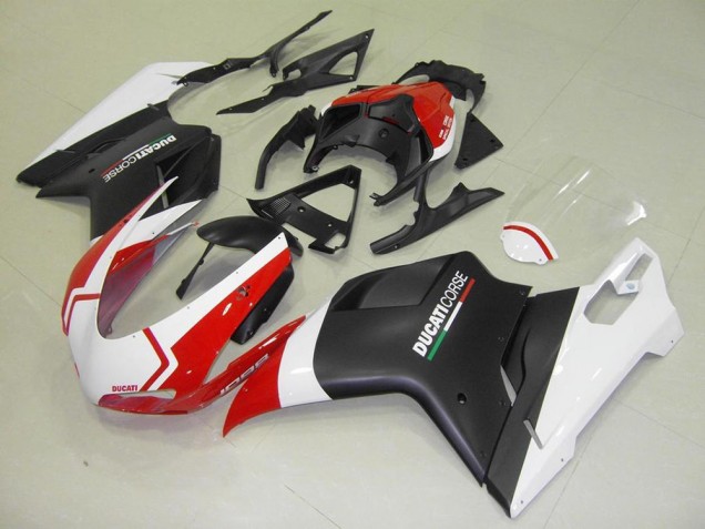 Carenados Moto Ducati 1098 2007-2014 - Blanco Rojo Negro Mate Corse Asequibles