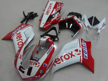 Carenados Moto Ducati 848 1098 1198 2007-2014 - Blanco Rojo Negro Brillante Valsir Xerox OEM Estilo 21 Asequibles
