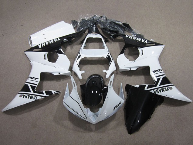 Kits Carenados Moto Yamaha YZF R6 2003-2004 - Blanco Negro Brillante Asequibles