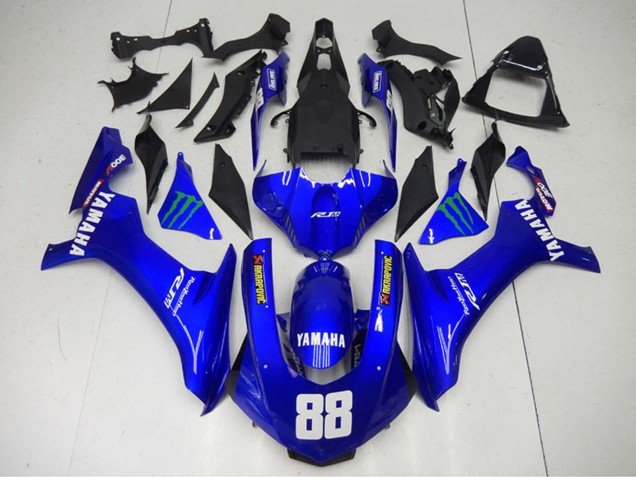 Carenados Moto Yamaha YZF R1 2015-2019 - Azul Verde Monstruo Akropovic Asequibles