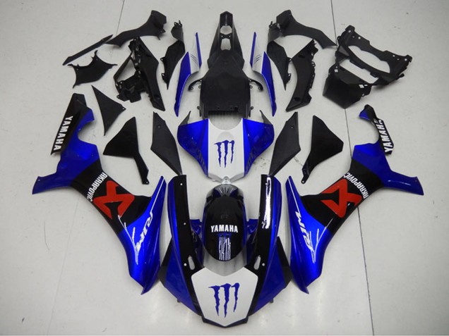 Carenados Moto Yamaha YZF R1 2015-2019 - Azul Blanco Negro Rojo Monstruo Akropovic Asequibles