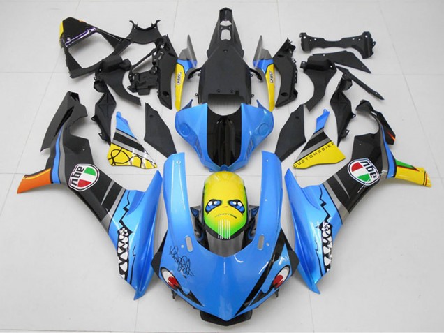 Kits Carenado Moto Yamaha YZF R1 2015-2019 - Azul Amarillo Tiburón Asequibles