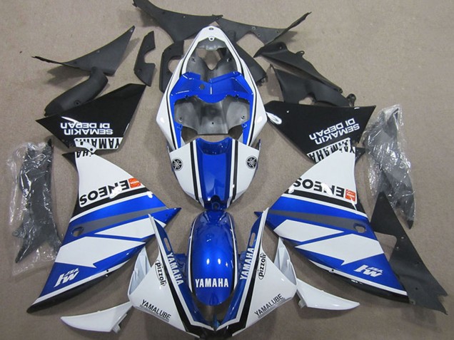 Carenados Moto Yamaha YZF R1 2000-2001 - Blanco Azul Negro ENEOS Asequibles