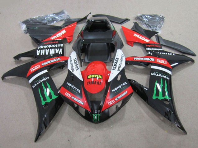 Carenados Moto Yamaha YZF R1 2002-2003 - Rojo Negro Brillante Blanco Verde Motul Monstruo Asequibles