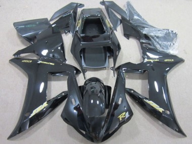 Carenados Moto Yamaha YZF R1 2002-2003 - Negro Brillante Oro Calcomanía Asequibles