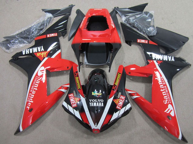 Carenados Moto Yamaha YZF R1 2004-2006 - Rojo Blanco Negro Brillante Santander Asequibles