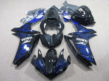 Carenados Moto Yamaha YZF R1 2007-2008 - Negro Brillante Azul Llama Asequibles