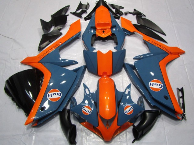 Carenados Moto Yamaha YZF R1 2007-2008 - Azul Oscuro Naranja Gulf Asequibles