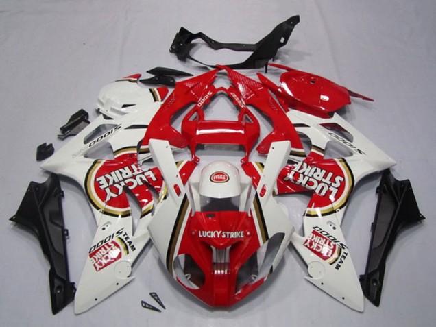 Carenados Moto BMW S1000RR 2009-2014 - Blanco Rojo Lucky Strike Asequibles