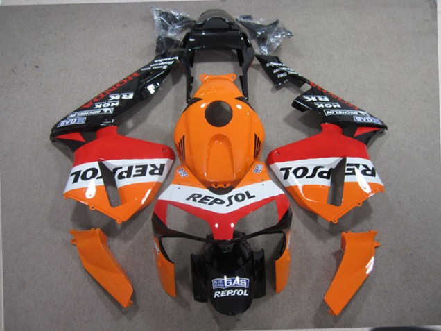 Carenado Moto Honda CBR600RR 2003-2004 - Naranja Blanco Rojo Negro Brillante Repsol Asequibles