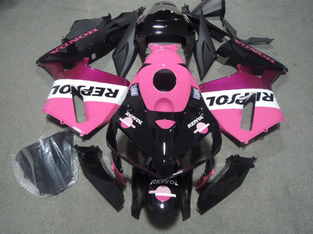 Carenados Moto Honda CBR600RR 2005-2006 - Negro Brillante Rosa Repsol Asequibles