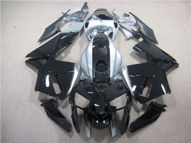 Carenado Moto Honda CBR600RR 2005-2006 - Negro Brillante Plata Asequibles