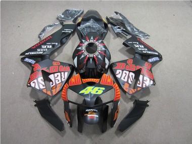 Carenados Moto Honda CBR600RR 2005-2006 - Negro Mate Valentino Rossi Repsol 46 Asequibles