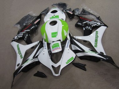 Kits Carenado Moto Honda CBR600RR 2007-2008 - Blanco Verde Negro Brillante Hannspree Asequibles