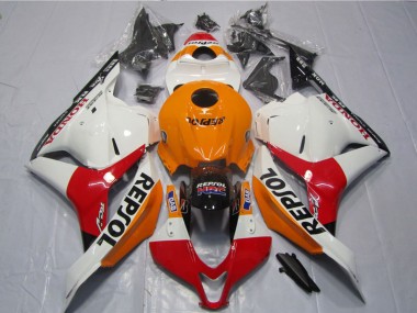 Kits Carenados Moto Honda CBR600RR 2009-2012 - Naranja Blanco Rojo Negro Brillante Repsol Asequibles