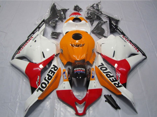 Kits Carenados Moto Honda CBR600RR 2009-2012 - Naranja Blanco Rojo Negro Brillante Repsol Asequibles
