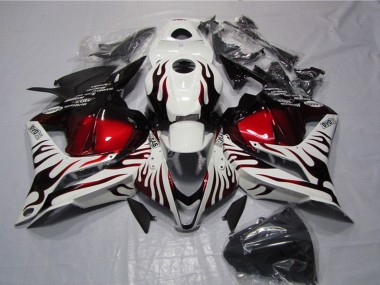 Carenados Moto Honda CBR600RR 2009-2012 - Blanco Rojo Negro Brillante Llama Asequibles