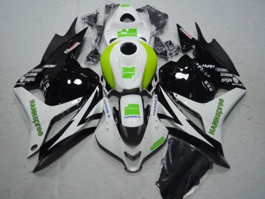 Carenado Moto Honda CBR600RR 2009-2012 - Blanco Verde Negro Brillante Hannspree Asequibles