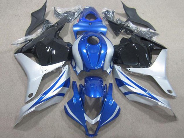 Carenados Moto Honda CBR600RR 2009-2012 - Plata Azul Negro Brillante Raya Asequibles