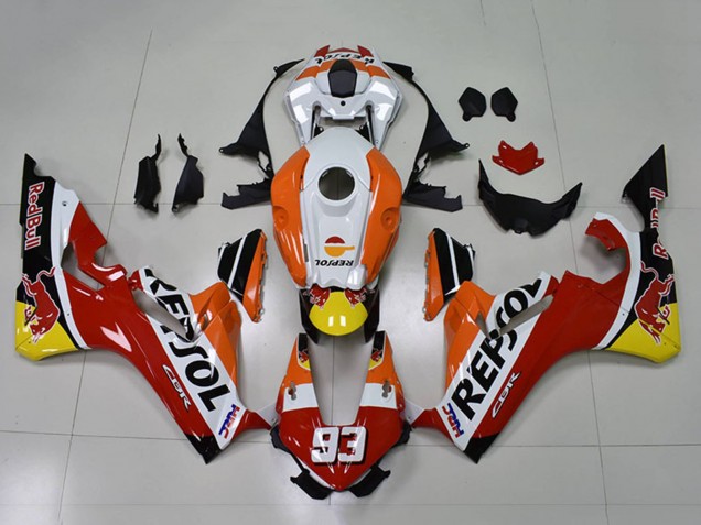 Carenados Moto Honda CBR1000RR 2017-2023 - Naranja Blanco Rojo Negro Brillante Repsol Rojo Bull 93 Asequibles