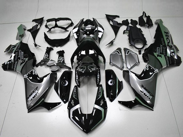 Carenados Moto Honda CBR1000RR 2017-2023 - Plata Negro Brillante HRC Asequibles