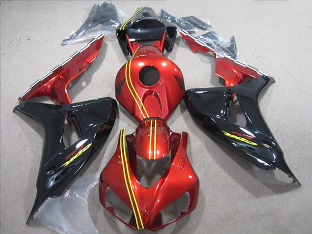Carenados Moto Honda CBR1000RR 2006-2007 - Rojo Amarillo Negro Brillante Asequibles