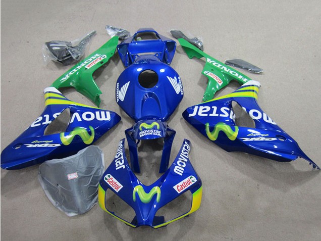 Carenados Moto Honda CBR1000RR 2006-2007 - Azul Verde Amarillo MoviStar Castrol Asequibles