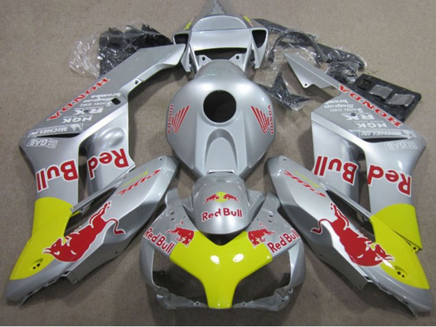 Carenados Moto Honda CBR1000RR 2004-2005 - Plata Amarillo Rojo Bull Asequibles