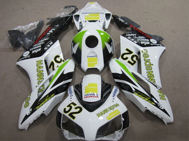 Carenados Moto Honda CBR1000RR 2004-2005 - Blanco Amarillo Verde Negro Hannspree 52 Asequibles