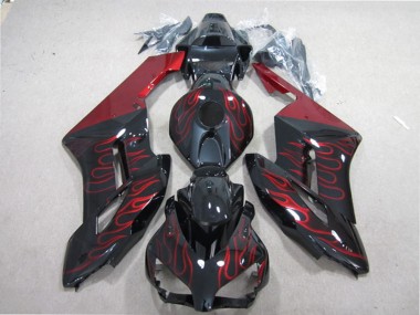 Carenado Moto Honda CBR1000RR 2004-2005 - Negro Brillante Rojo Llama Asequibles