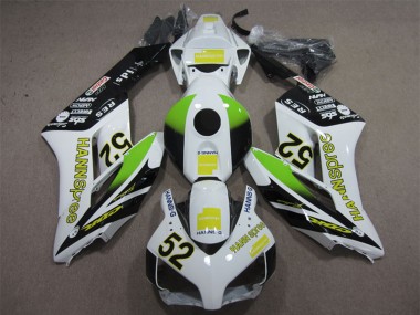 Carenados Moto Honda CBR1000RR 2004-2005 - Blanco Amarillo Verde Negro Brillante Hannspree 52 Asequibles