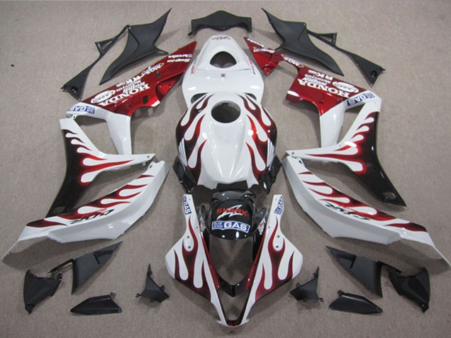 Carenados Moto Honda CBR1000RR 2004-2005 - Blanco Rojo Negro Brillante Llama Tiburón Asequibles