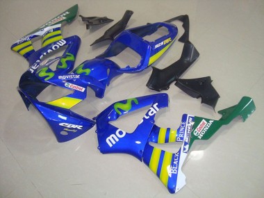 Carenados Moto Honda CBR900RR 929 2000-2001 - Azul Amarillo Verde MoviStar Castrol Asequibles