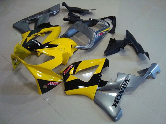 Carenados Moto Honda CBR900RR 929 2000-2001 - Amarillo Plata Negro Brillante Asequibles