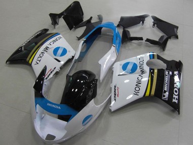 Carenados Moto Honda CBR1100XX Blackbird 1996-2007 - Blanco Azul Negro Brillante Konica Minolta Asequibles