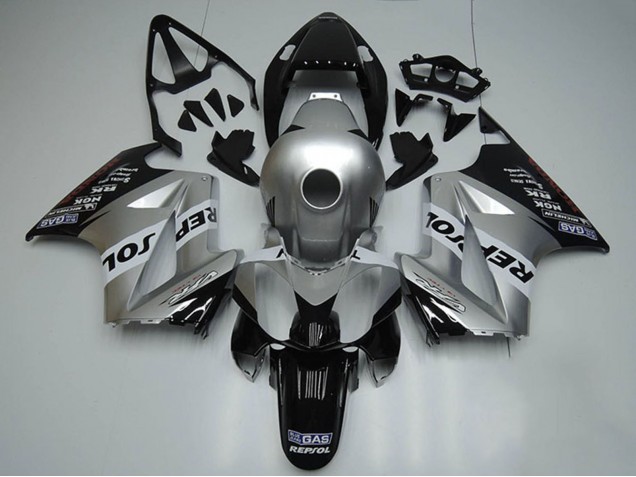 Carenados Moto Honda VFR 800 2002-2013 - Plata Blanco Negro Brillante Repsol Asequibles