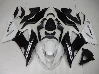 Kits Carenados Moto Kawasaki ZX6R 2013-2018 - Blanco Negro Mate Asequibles