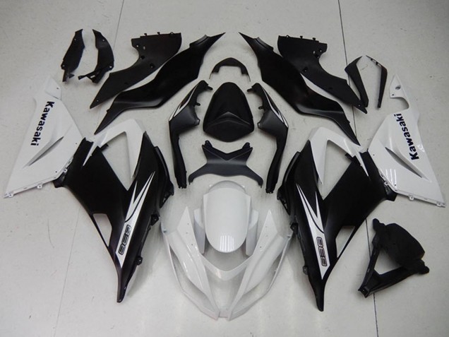 Kits Carenados Moto Kawasaki ZX6R 2013-2018 - Blanco Negro Mate Asequibles