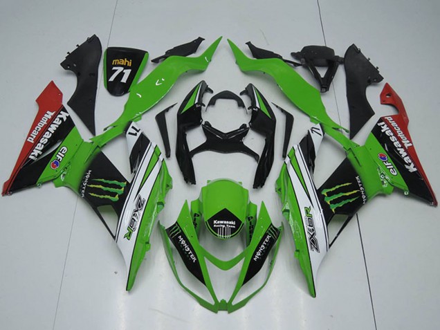 Carenados Moto Kawasaki ZX6R 2013-2018 - Verde Blanco Negro Rojo Monstruo Asequibles