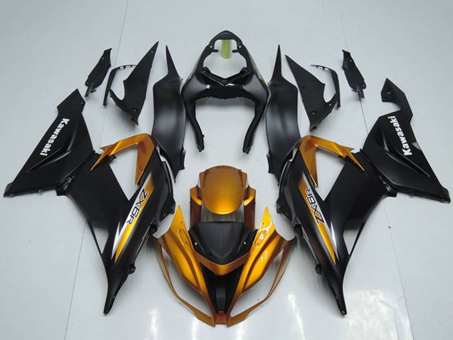 Carenados Moto Kawasaki ZX6R 2013-2018 - Negro Mate Naranja Asequibles
