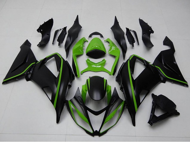 Carenados Moto Kawasaki ZX6R 2013-2018 - Verde Negro Mate Asequibles